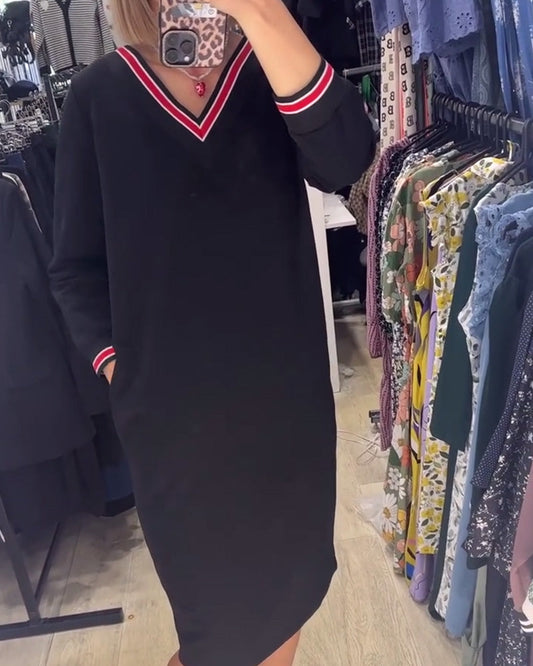 Amelia’s Charm™ Elegantní svetrové šaty s kapsami